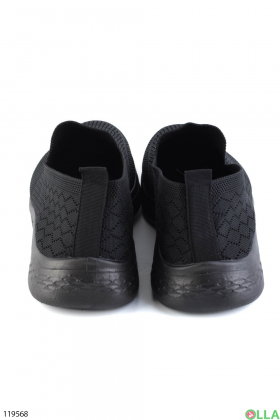 Women's black textile sneakers
