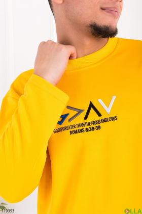 Men's yellow sweatshirt with inscription