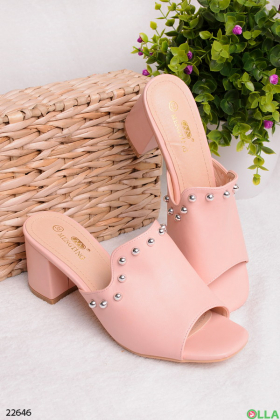 Heeled flip flops, pink