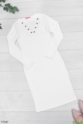 Жіноче біла трикотажна сукня