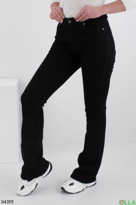 Жіночі чорні джинси-клеш