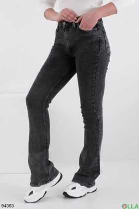 Women's gray flared jeans