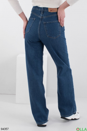 Жіночі сині джинси-клеш