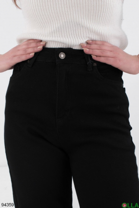 Женские черные джинсы-клёш