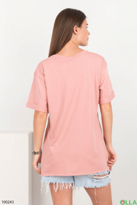 Жіноча рожева футболка з малюнком