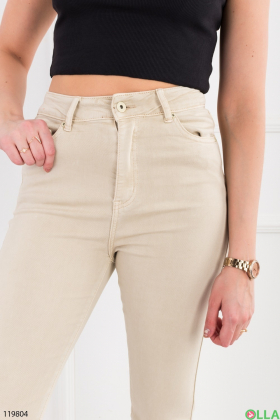 Women's light beige skinny pants