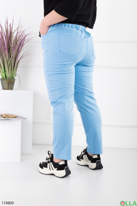 Жіночі блакитні спортивні брюки батал
