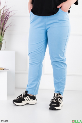 Жіночі блакитні спортивні брюки батал