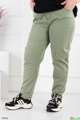 Жіночі зелені спортивні брюки батал