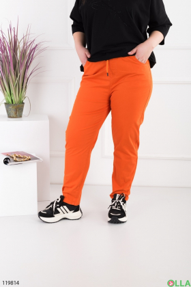 Женские оранжевые спортивные брюки батал
