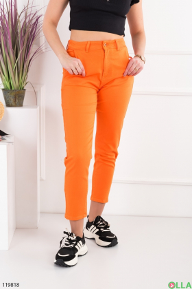 Жіночі помаранчеві брюки-скінні
