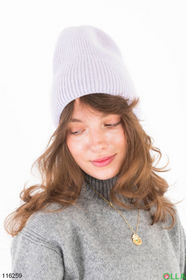 Жіноча зимова лілова шапка