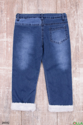 Утепленные джинсы с вышивкой