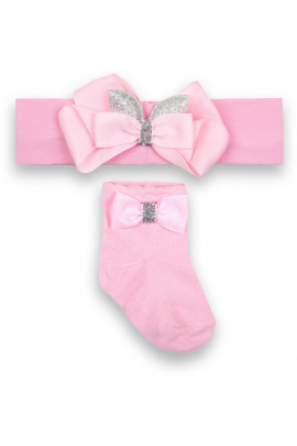 Детский комплект ободок с носками Gabbi КТ-20-30-2 от , (12698) Розовый 