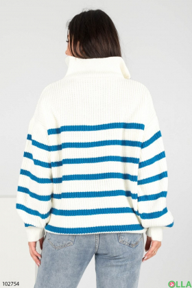 Жіночий синьо-білий светр у смужку