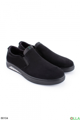 Eco-suede men's black shoes