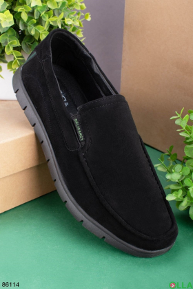 Eco-suede men's black shoes