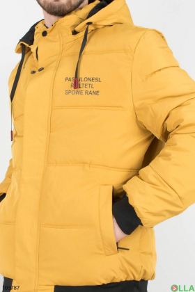 Мужская желтая зимняя куртка
