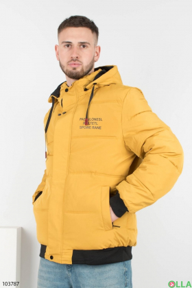 Мужская желтая зимняя куртка