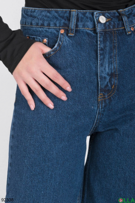 Женские синие джинсы-клёш