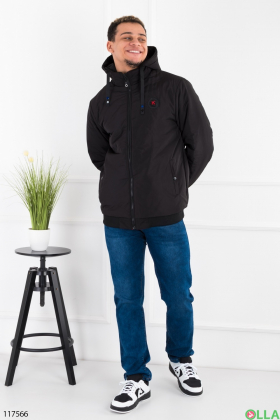 Мужская двухсторонняя куртка-ветровка с капюшоном