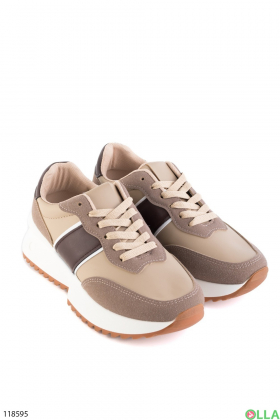 Women's brown lace-up sneakers