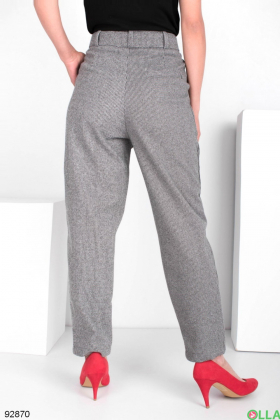 Women's gray trousers with a belt