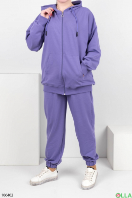 Женский фиолетовый спортивный костюм батал
