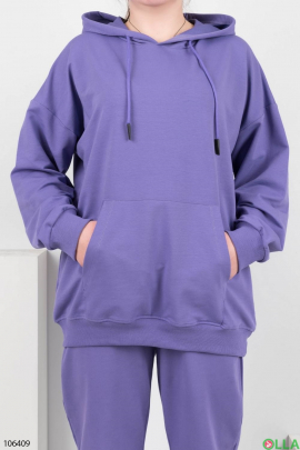 Женский фиолетовый спортивный костюм батал
