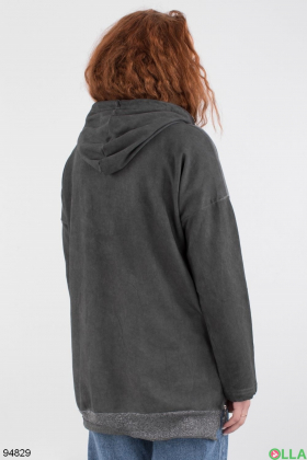 Eco-suede women's hoodie