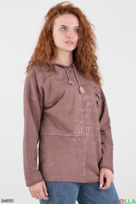Eco-suede women's hoodie