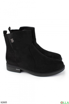 Eco-suede women's black winter boots