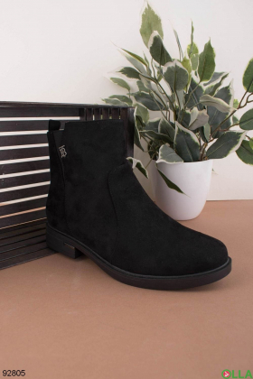 Eco-suede women's black winter boots