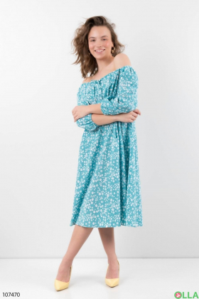 Women's turquoise dress in floral print