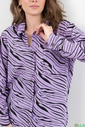 Women's black and purple print suit