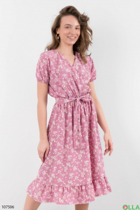 Women's pink dress in floral print
