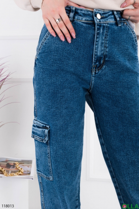 Жіночі сині джинси-карго