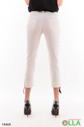 Женские укороченные брюки с надписями