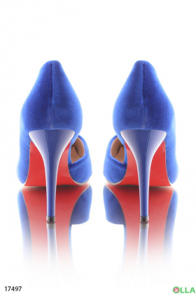 Стильні жіночі туфлі синього кольору