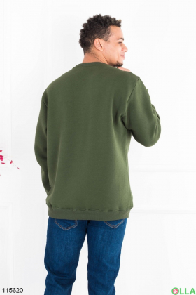 Men's khaki sweatshirt with fleece