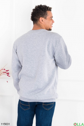 Men's light gray battle sweatshirt with fleece