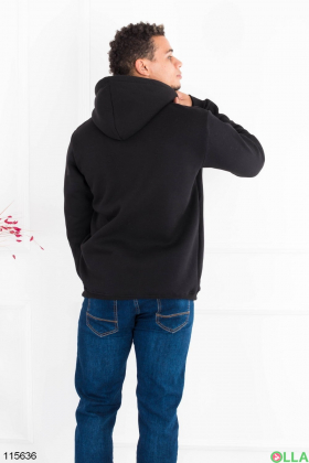Men's insulated black hoodie with zipper