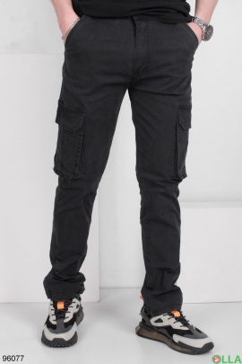 Чоловічі темно-сірі штани з кишенями