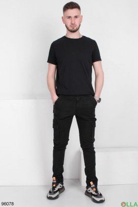 Men's black trousers with pockets