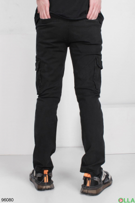 Мужские черные брюки с карманами
