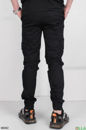 Men's black trousers with pockets