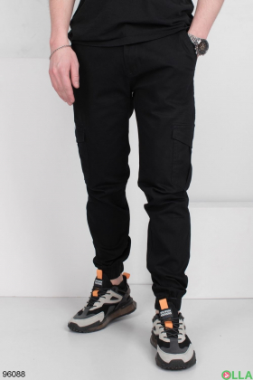 Мужские черные брюки с карманами