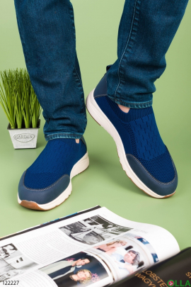 Чоловічі сині кросівки з текстилю