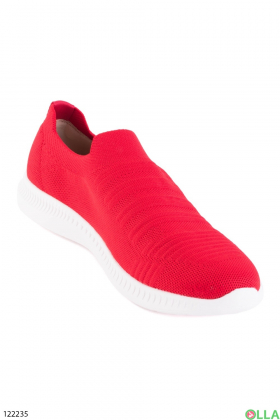 Men's red textile sneakers