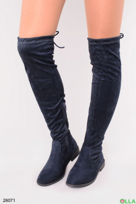 Women's blue over the knee boots